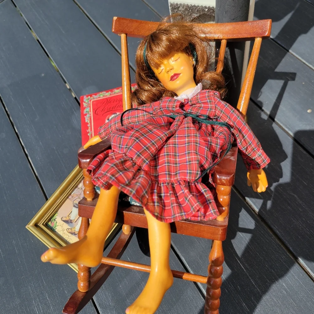Patrica Brooks The Hamilton Collection 1992 Waiting for Santa Doll & Rocker